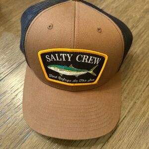 Salty Crew Mossback Retro Trucker Adjustable Baseball Hat - Brown Cap
